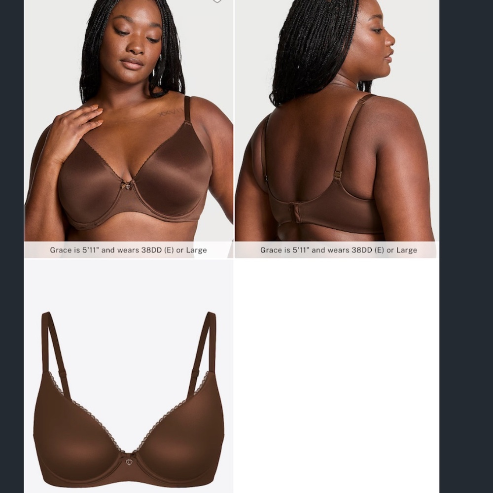 BODY BY VICTORIA Invisible Lift Full-Coverage Minimizer Bra Size 38D in Ganache